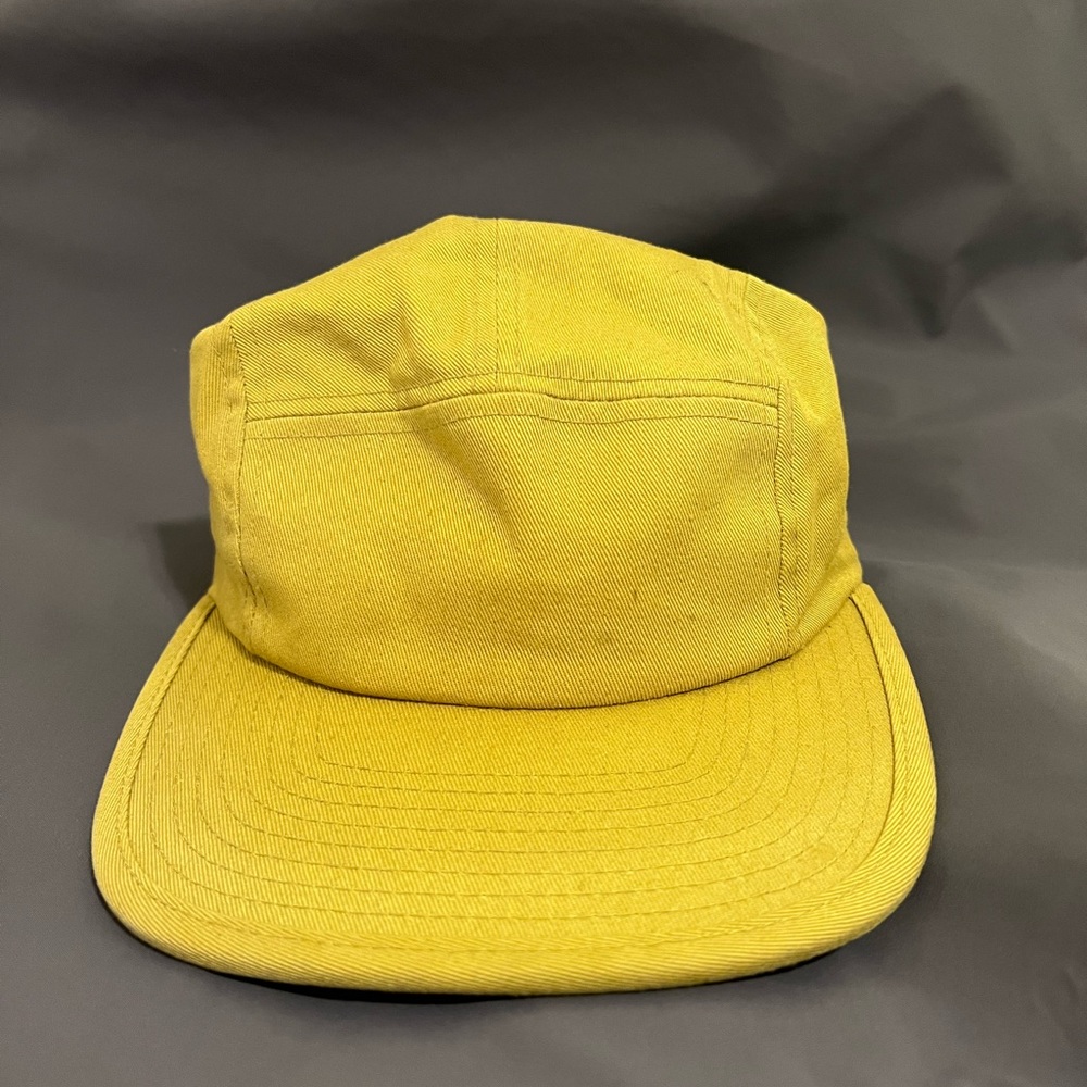 Tan 5 panel hat, no logos